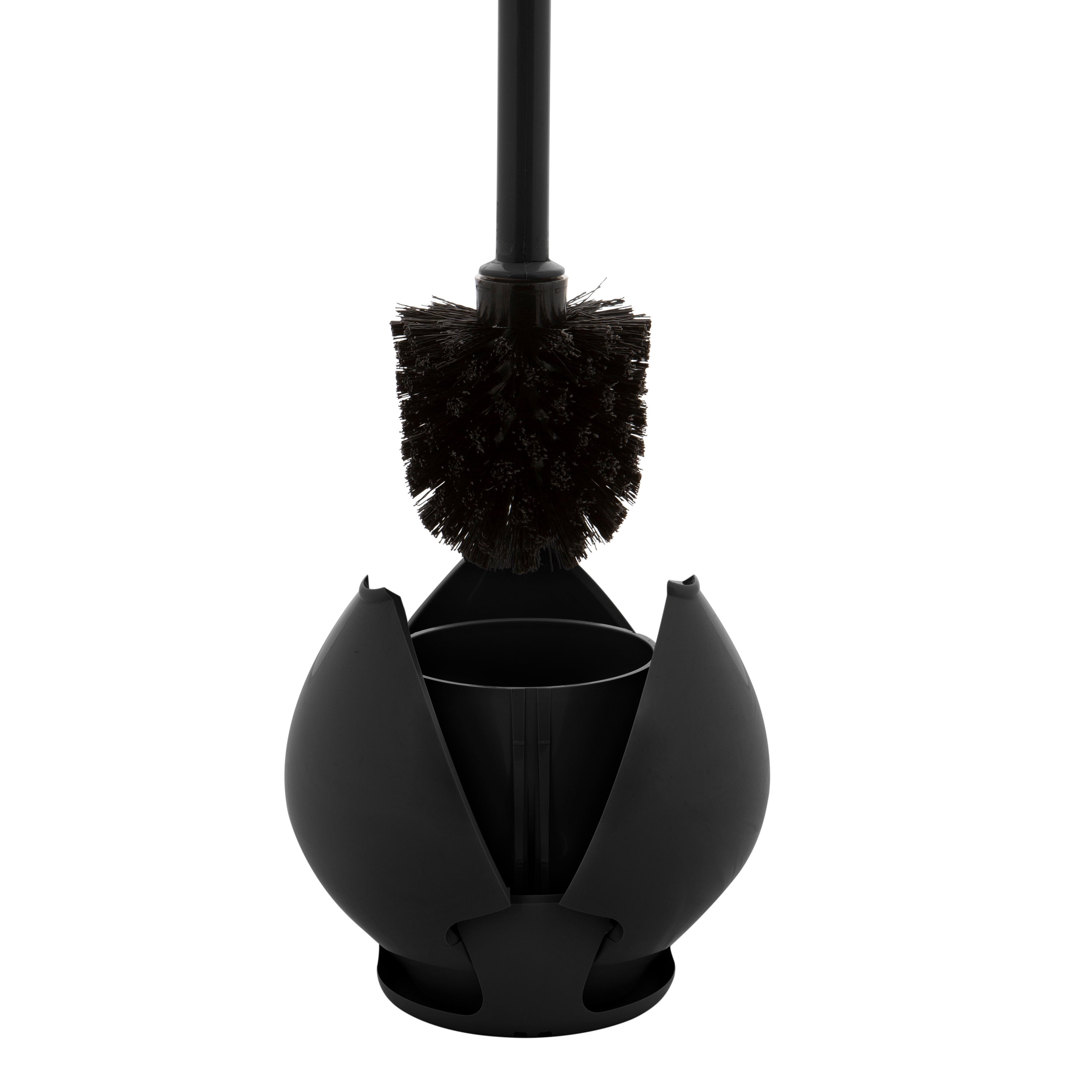 Bath Bliss Firm Grip Tulip Toilet Bowl Brush in Black