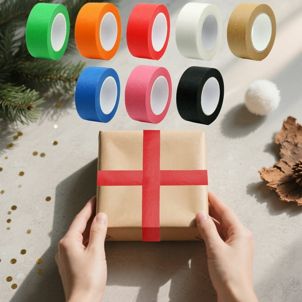 Ribbon Papel Adhesivo Estante Navideño, Tira de Embalaje Papel Coloreado, Tapa de Presentacin Fuerte, para Regalos, Fcil de Usar, Ideal para Hogares, Alta Resistencia, Tamaño Adecuado, para