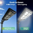 thumbnail image 2 of Solar Street Lights, 320000LM 10000MAh Commercial Solar Parking Lot Lights, Dusk to Dawn Solar Street Lights Waterproof, Motion Sensor Solar Flood Lights for Garden Patio Playground Yard, 2 of 5