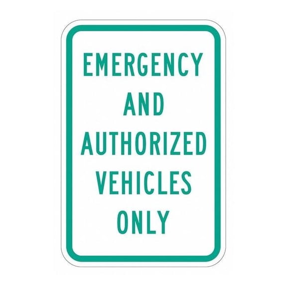 Lyle Emergency Vehicle Parking Sign,18" x 12, T1-1774-HI_12x18 T1-1774-HI_12x18