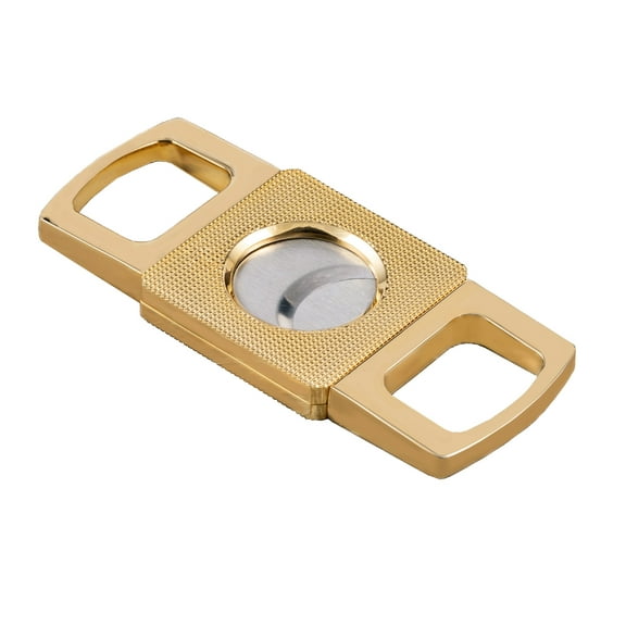 Precision Made Guillotine Cigar Cutter w/ Etched Body - 62 Ring Gauge - Gold