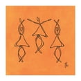 thumbnail image 2 of Frontline 20x20 Gold Ornate Wood Framed with Double Matting Museum Art Print Titled - Orange Dancers, 2 of 4