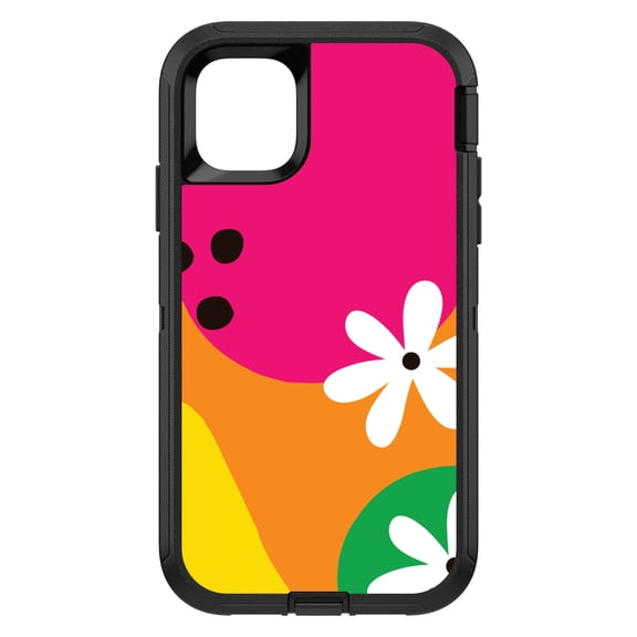 DistinctInk Custom SKIN / DECAL compatible with OtterBox Defender for iPhone 11 Pro (5.8" Screen) - Summer Vibes Bold Flower Orange Pink Yellow