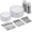 Silver, variant on 150 Pieces Silver Disposable Plates for 25 Guests, Plastic Party, Wedding, Dinnerware Set of Dinner Plates, Salad Spoons, Forks, Knives, Cups