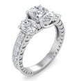 thumbnail image 2 of SuperJeweler 2 1/2 Carat Moissanite Oval Shape Three Stone Ring in 14 Karat White Gold for Women, 2 of 6