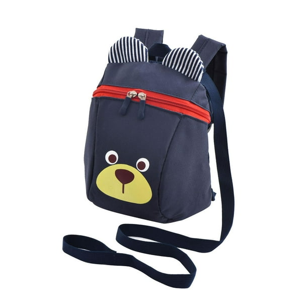 Mini mochila de dibujos animados Mochila para niños, Correa para caminar, Correas para mochila para niños, Arnés de mochila antipérdida, Mochila de Azul oscuro