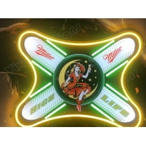 Queen Sense 24"x19" Millers High Life Girl LED Sign Light Neon Signs With Dimmer Party Home Wall Decor Lights W124MHLGVVD-XLED