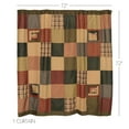 thumbnail image 4 of VHC Brands Tea Cabin Rustic 72"x72" Shower Curtain Green Rod Pocket Patchwork Cotton Button Holes for Hooks Square Bath Decor, 4 of 5