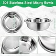 thumbnail image 2 of 8 Pack Christmas 304 Large Stainless Steel Mixing Bowls Oversized All Purpose Polished Mirror Flat Base Metal Bowl for Home or Commercial Prepping Baking Mixing Marinating, 8 QT, 2 of 7