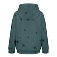 thumbnail image 5 of Women's Star Print Drawstring Hooded Sweatshirt with Pocket, Oversized Long Sleeve Pullover, Plus Size Soft Comfy Fall Top for Streetwear, Casual Daily Wear and Concert Events Light Green M, 5 of 9