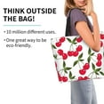 thumbnail image 2 of Ratiio Cherry Print Reusable Grocery Bags - Washable, Foldable, Packable Tote, Large Handles, Heavy Duty, Zippered Top Pouch, 2 of 7