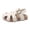 White, variant on KPOPLK Girls Sandals Flower Girl Dress Shoes Closed Toe Fisherman Flat Sandals Princess Party Shoes for Little Big Kids(Black,10)