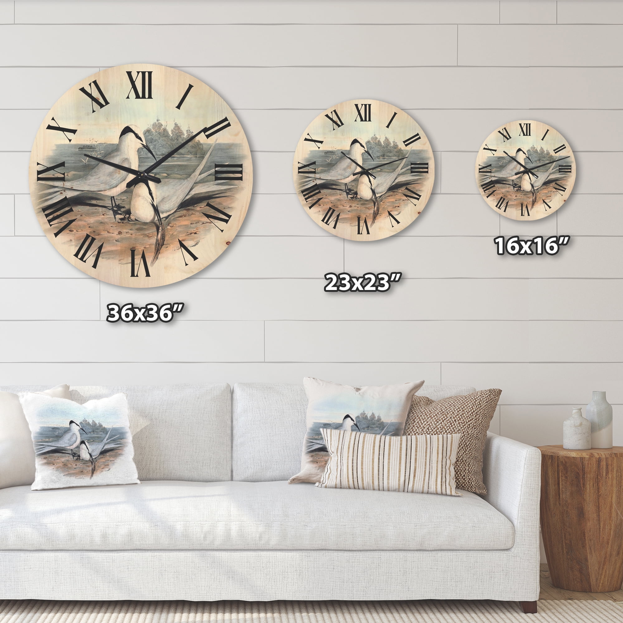Designart 'Ancient Birds In The Wild IX' Traditional Wood Wall Clock