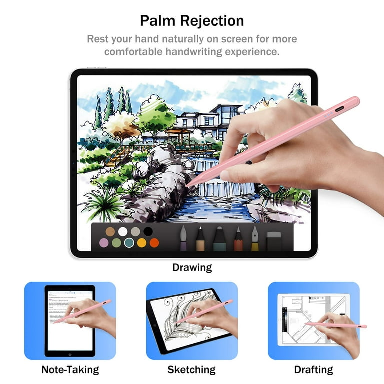  Stylus Pen for iPad 10th Generation, Palm Rejection iPad Pencil  iPad Pen, Tilt & Fast Charge iPad Stylus Compatible with 2018-2023 Apple  iPad Pro 11&12.9 inch,iPad Air 3-5,iPad 6-10,iPad Mini 5/6