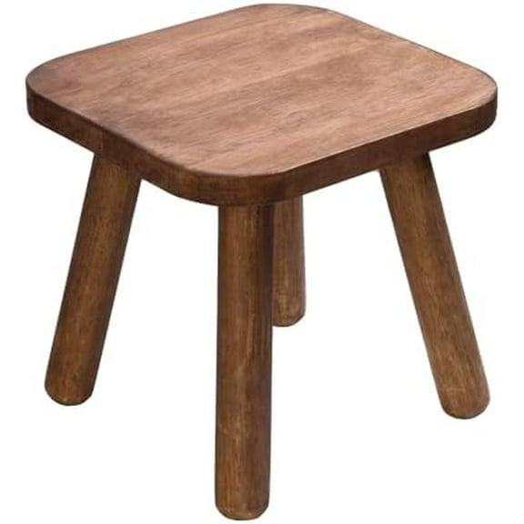 Wooden Step Stool for Adults Step Stool for Toddlers Plant Stool Small Wooden Stool with Four Detachable and Assembled Legs Nicely Balanced (Classic 9.3inch)$$