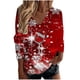 thumbnail image 2 of Puntoco Blusa de Navidad de manga larga con cuello en V y estampado de copos de nieve informal para mujer Puntoco Puntoco-6254, 2 of 5