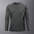 thumbnail image 2 of VSSSJ Men's Crewneck T-Shirts Long Sleeve Lightweight Plain Tees Moisture Wicking Casual Solid Color Loose Workout Athletic Tshirts Dark Gray S, 2 of 7