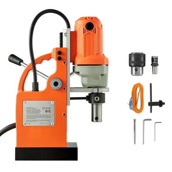 KFFKFF Magnetic Drill Press, 1200W, 1.5 in Drilling Capacity, 2248 lbf Magnetic Force, 900 RPM, Weldon Shank, Cooling System, for Metalwork and DIY Projects