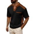 thumbnail image 2 of Men’s Waffle Henley Shirts, Long Sleeve Button Tops V-Neck Sports Casual Basic T-Shirts Lightweight Knit Pullover Black M, 2 of 9