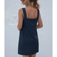thumbnail image 3 of Vestido de color puro sin mangas sundress bolsillo cuadrado cuello botón abajo casual vestido de una pieza para verano púrpura azul 2xl, 3 of 5