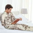 thumbnail image 6 of Lsque Two Cowboys Riding Horses In The Desert Pattern Long Sleeve Pajama Set for Men - Soft 2-Piece Sleepwear and Loungewear Set with Pockets, Comfy Nightwear-Large, 6 of 7