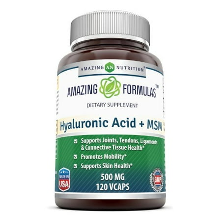 Amazing Formulas Hyaluronic Acid Plus MSM 500 Mg 120 (Best Naturals Hyaluronic Acid)