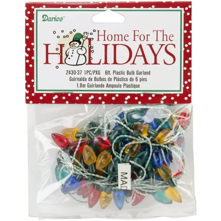 Christmas Tree Garland - Darice Plastic Christmas Tree Bulbs 6 feet Garland Flame Multicolor