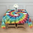 thumbnail image 3 of Colorful Tie Dye Pattern Square Tablecloth,Waterproof Square Table Cover,Wipeable Spillproof Washable Table Cover for Home Kitchen Party Decor 42"X42"(107x107cm), 3 of 6