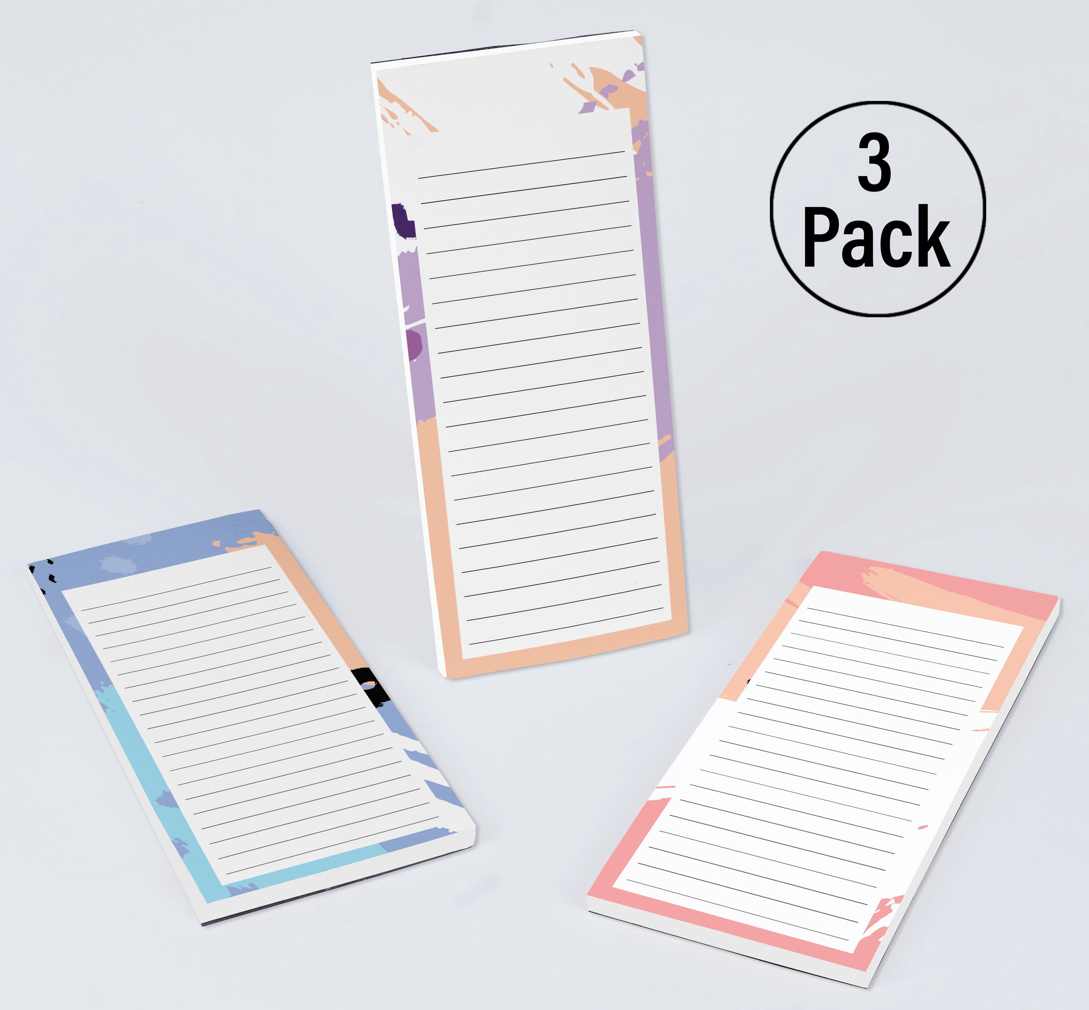 Inkdotpot Pack of 3 Magnetic Fridge To-Do List Notepads- Magnetic Memo Pads For Refrigerator-(50 Sheets Each)-J6