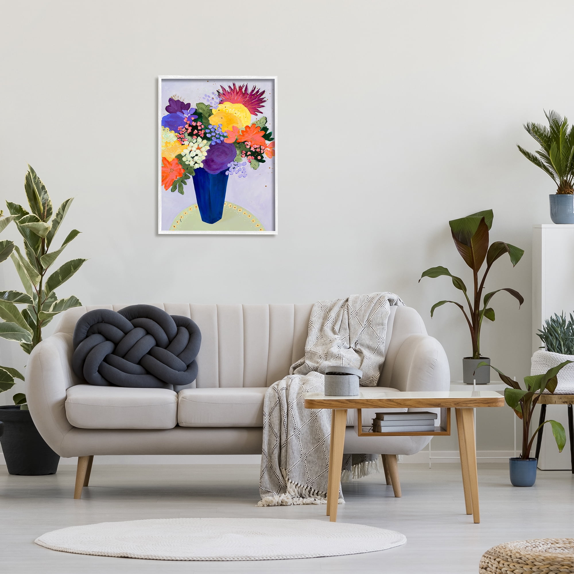Stupell Industries Vivid Tropical Floral Arrangement Abstract Purple Orange Flowers, 24 x 30, Design by Ruth Fromstein