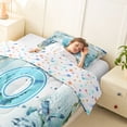thumbnail image 4 of Manfei Watercolor Underwater Letter O Axolotl Sea Turtle Twin Comforter Sets for Kids Boys and Girls, Nautical Alphabet Print Bedding Set, Stars Reversible 2 Pieces, 1 Comforter and 1 Pillowcase, 4 of 6