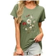 thumbnail image 2 of Pohista Women's Tops and Blouses T Shirts for Women Graphic Blouses for Women Dressy Casual Boho Womens Tops Casual Short Sleeve get it fast, 2 of 4