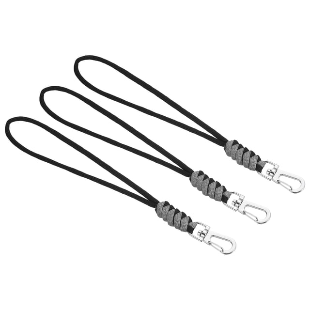 Lanyard de paracord trenzado de 8.7" con gancho, paquete de 3