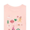 thumbnail image 2 of Holiday Time Girls Christmas Ornaments Graphic Tee with Long Sleeves, Sizes 4-18, 2 of 3