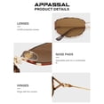 thumbnail image 4 of Gafas de Sol Retro Ovaladas Hexagonales con Montura Metálica Appassal AP3625, 4 of 5