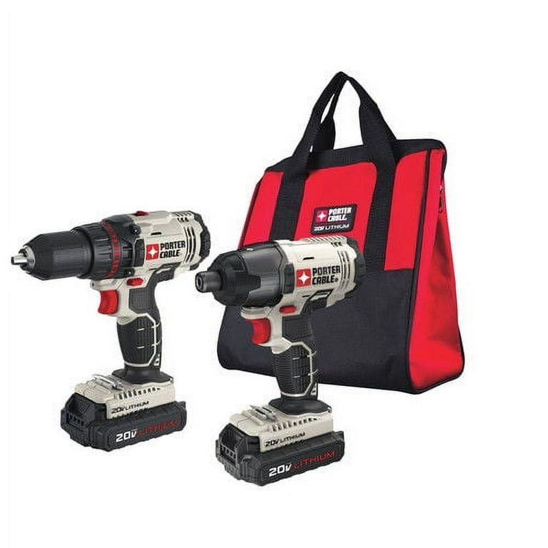 PORTER CABLE 20-Volt Max Lithium-Ion Cordless 1/2-Inch Drill And Impact Driver Combo Kit, PCCK604L2 PORTER CABLE 20-Volt Max Lithium-Ion Cordless 1/2-Inch Drill And Impact Driver Combo Kit, PCCK604L2