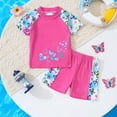 thumbnail image 5 of Piomll Girl's Swimsuits Cute Cartoon Floral Print With Short Sleeves Shorts Swimming Suit, 5 of 9