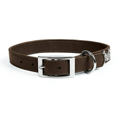 - rockin' doggie Plain Leather Dog Collar, 1/2 by 10-Inch, Brown