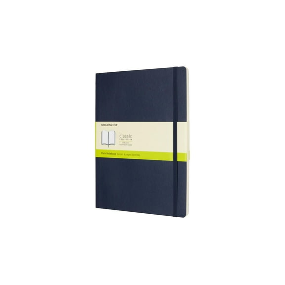Moleskine Classic Notebook, Extra Large, Plain, Sapphire Blue, Soft Cover (7.5 X 10) (Other)