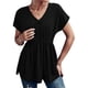 thumbnail image 2 of Moda mujer verano manga corta cuello en V vendaje Color sólido Casual blusa Tops Fridja  bn6404, 2 of 6