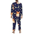 thumbnail image 5 of Bingfone Men'S Pajama Set 2 Piece Loungewear Pjs, Long Sleeve With Pajama Pants-Corgi Lying With Moons And Stars, 5 of 9