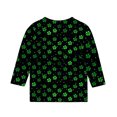 thumbnail image 4 of POTETI Girl St Patricks Day Tee Clover 3/4 Sleeve Crew Neck Shirt Tops, 4 of 5