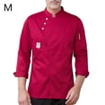 thumbnail image 2 of Botones de la chef de la chef de la manga larga del invierno del invierno con los bolsillos delanteros camisas para los trajes profesionales de los hombres para el restaurante rojo m seitruly LF000332-19, 2 of 7