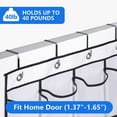 thumbnail image 5 of MISSLO Big Pockets Over the Door Shoe Rack Closet Hanging Shoe Organizer with 4 Hooks 28 Pairs Mesh Shoe Holder Hanger, White, 5 of 9