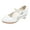 White, variant on Children Shoes Children Leather Shoes White Bow Knot Spring Autumn Gir High Heel Princess Shoes Pearl Single Espadrille(White,2)