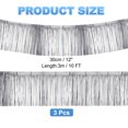 thumbnail image 2 of Foil Fringe Garland 10 Feet, 3 Pack Fringe Banner Wall Hanging Curtain Backdrop for Wedding Birthday, Silver Tone, 2 of 7
