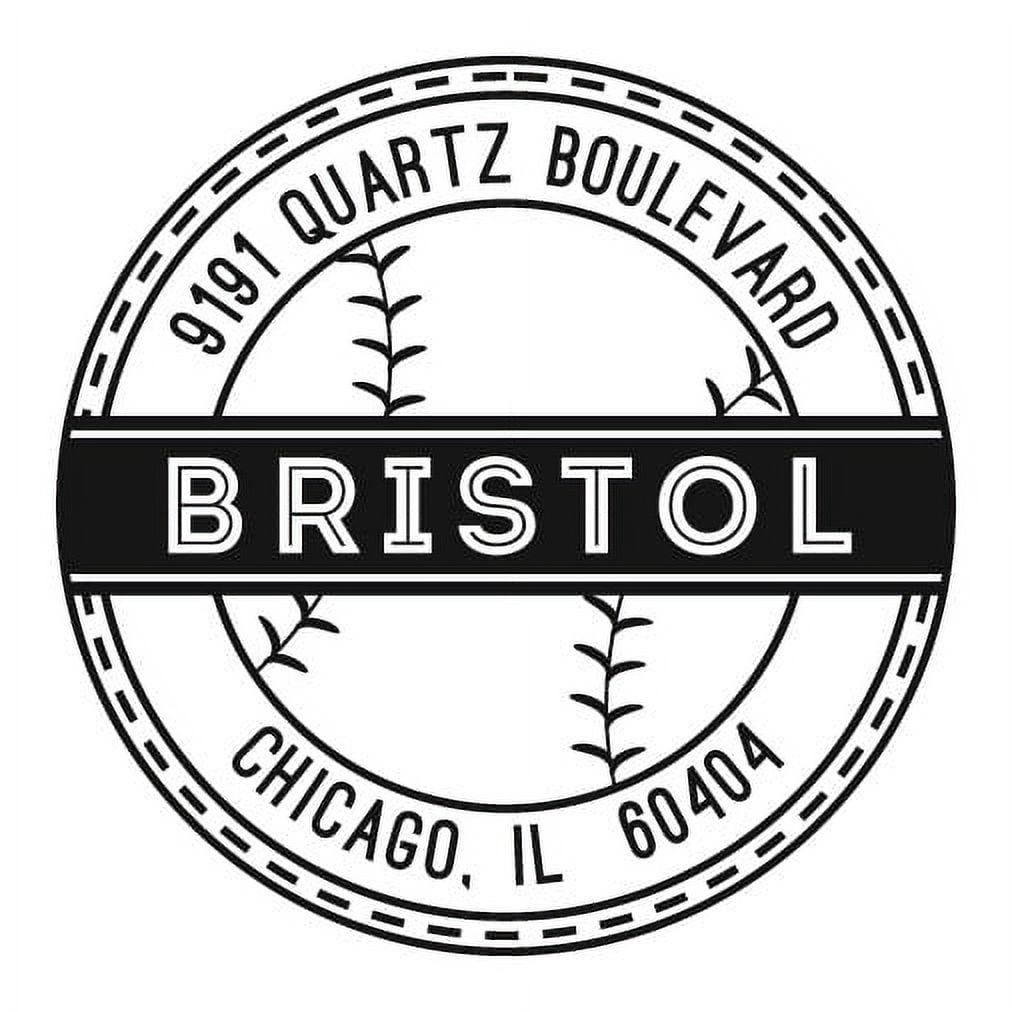 Personalized Round Self-Inking Rubber Stamp - The Bristol