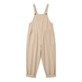 thumbnail image 6 of Womens Jumpsuit Sleeveless Casual Summer Overalls Jumpers Adjustable Strap Baggy Wide Leg Long Pants Rompers with Pockets Beige, 6 of 7