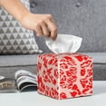 thumbnail image 6 of Gukieu Beef1 Print Leather Tissue Box, PVC Waterproof Velcro Opening and Closing Square Tissue Box Holder, Suitable for Home and Office Decoration, 6 of 7