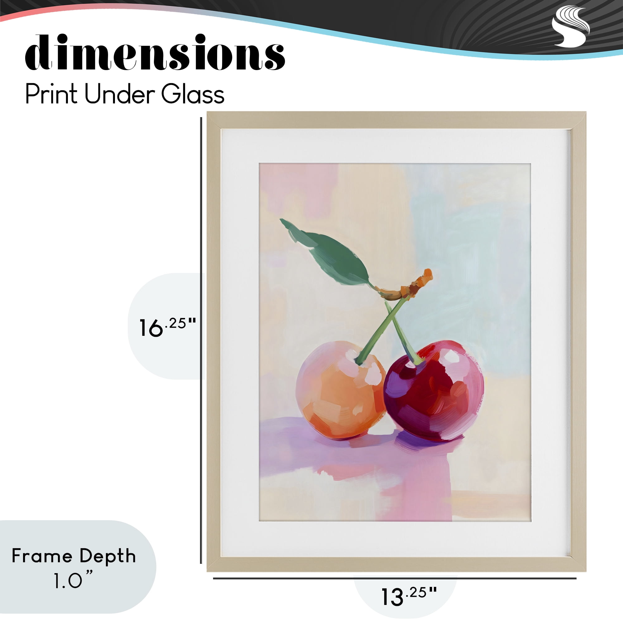Stupell Industries Pastel Cherries Pair Birch Framed Print Under Glass, design by The Prints Vibe